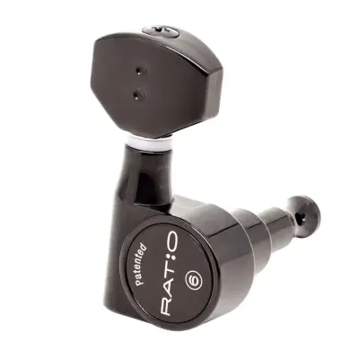 Graph Tech - 3+3 Ratio Acoustic Guitar Machine Heads - Black, Mini Buttons