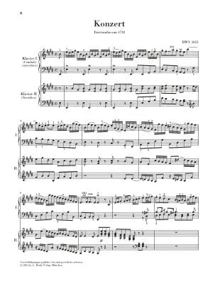 Harpsichord Concerto No. 2 in E Major BWV 1053 - Bach - 2P4H - Book