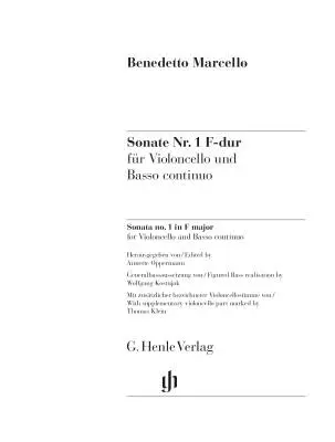 Sonata No. 1 in F Major - Marcello/Oppermann - Cello/Piano - Book