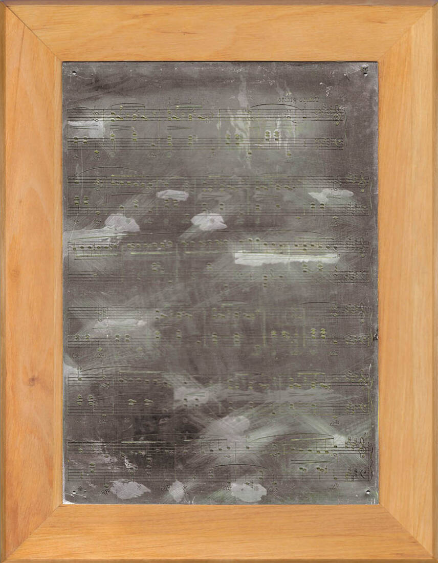 Original Engraving Plate Beethoven Mounted with Wooden Frame