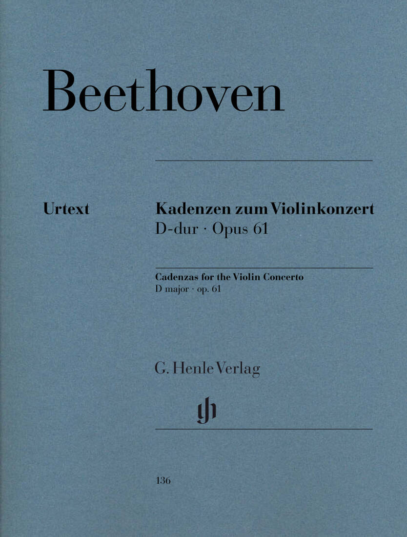 Cadenzas to Violin Concerto Op. 61 - Beethoven/Schneiderhan - Violin/Piano - Book