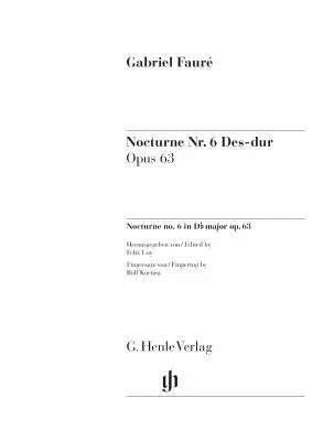 Nocturne No. 6 in D-Flat Major Op. 63 - Faure/Loy - Piano - Sheet