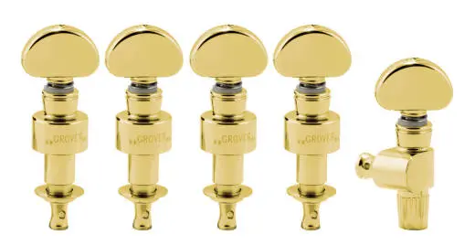 Grover - Geared Banjo Pegs - Gold with Metal Button