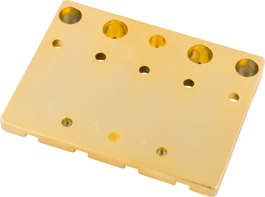 HiMass 4-String Bass Bridge Assembly with Zinc Saddles - Gold