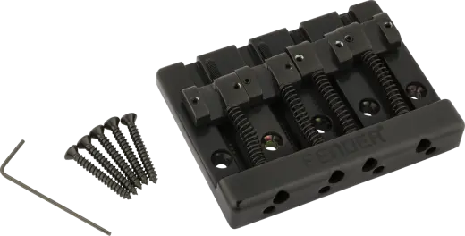 Fender - HiMass 4-String Bass Bridge Assembly with Zinc Saddles - Black