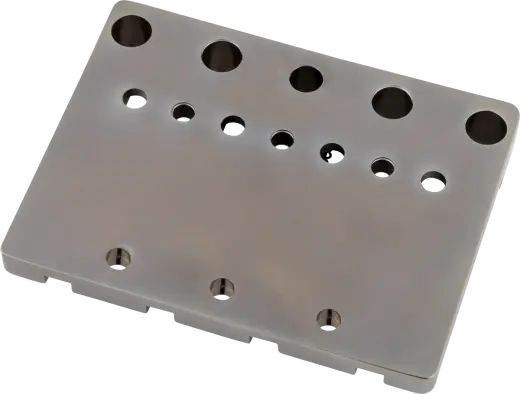 HiMass String-Through 4-String Bass Bridge Assembly with Brass Saddles - Black Chrome