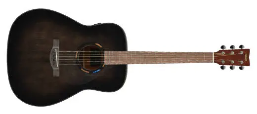 Yamaha - TransAcoustic Dreadnought Acoustic/Electric Guitar with Gigbag - Translucent Black