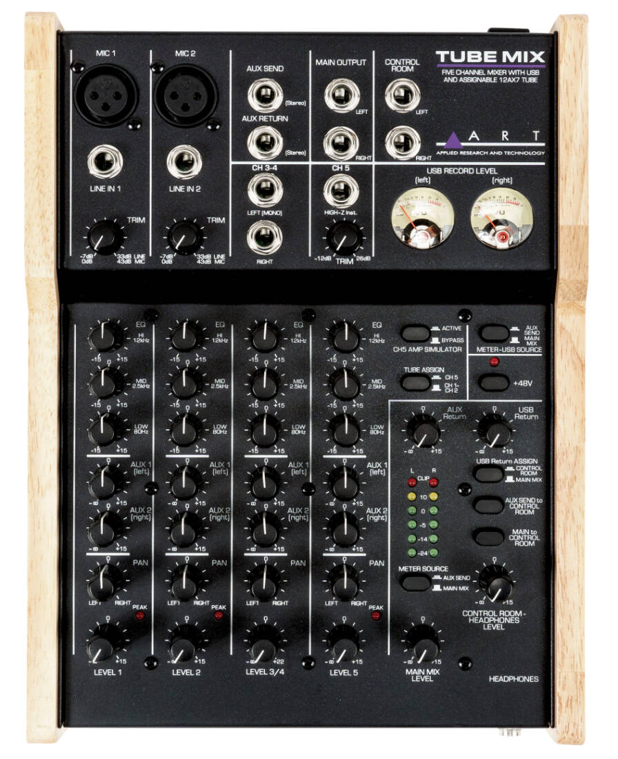 TubeMix 5-Channel Recording Mixer with USB and Assignable 12AX7 Tube