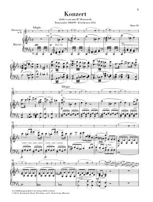 Concerto No. 1 in C minor, Op. 26 - Spohr - Clarinet/Piano - Book