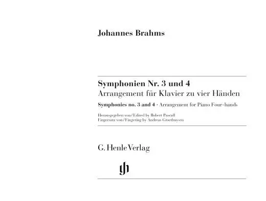 Symphonies No. 3 and 4 - Brahms - 1P4H - Book