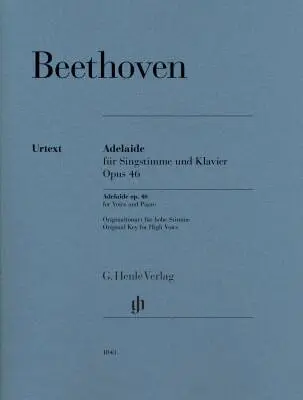 G. Henle Verlag - Adelaide, Op. 46 (Original Key) - Beethoven - High Voice/Piano - Book