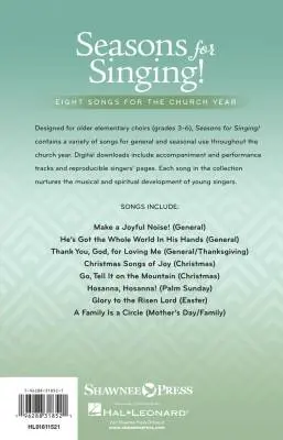 Seasons for Singing! - Unison Accompanied - Book/Media Online