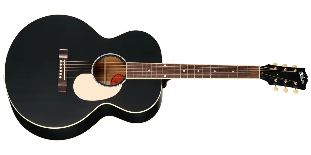 J-185 Century 12-Fret Acoustic Guitar with Hardshell Case - Ebony