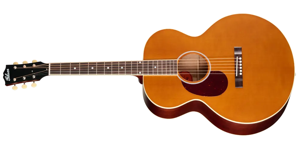 J-185 Century 12-Fret Acoustic Guitar with Hardshell Case - Vintage Amber (Left Handed)