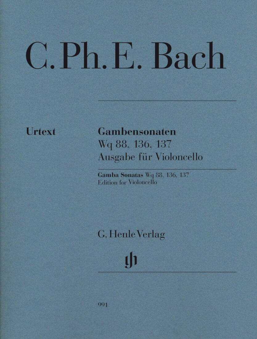Gamba Sonatas Wq 88, 136, 137 - Bach/Enlin - Cello/Harpsichord - Book