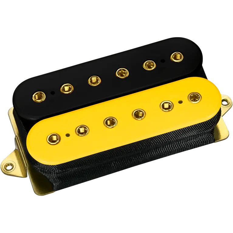 Steve\'s Special Bridge Pickup, F-Spaced - Black/Yellow with Gold Poles