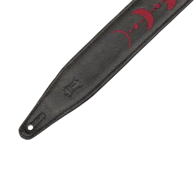 2.5\'\' Moon Phase Series Padded Leather Guitar Strap - Burgundy