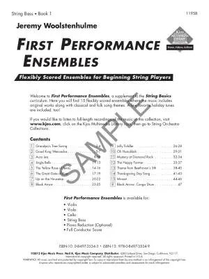String Basics: First Performance Ensembles, Book 1 - Double Bass - Book/Audio Online