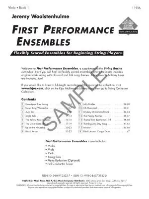 String Basics: First Performance Ensembles, Book 1 - Viola - Book/Audio Online