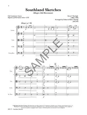 Southland Sketches, Allegro (4th Movement) - Burleigh/Monday - String Orchestra - Gr. 2.5