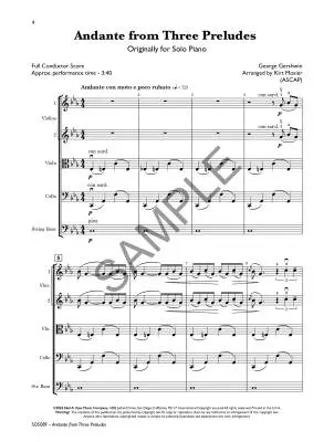 Andante from Three Preludes - Gershwin/Mosier - String Orchestra - Gr. 4
