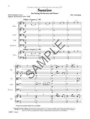 Sunrise - Castonguay - String Orchestra with Piano - Gr. 2.5