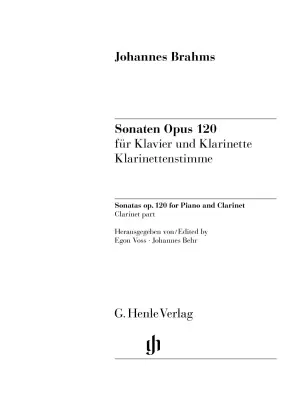 Sonatas for Piano and Clarinet Op. 120, No. 1 and 2 - Brahms - Clarinet Part