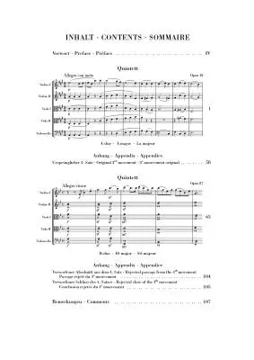 String Quintets, Op. 18 and 87 - Bartholdy - Study Score