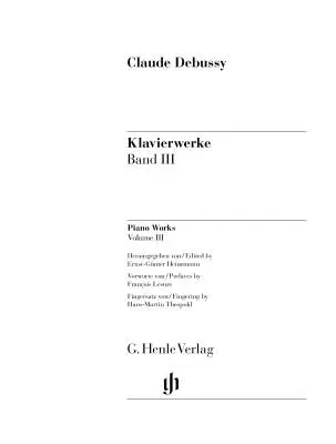 Piano Works Volume 3 - Debussy - Piano - Book