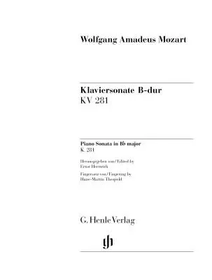 Sonata in B-flat Major, K281 (189f) - Mozart - Piano - Book