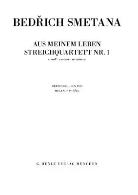 String Quartet No. 1 in E Minor - Smetana/Pospisil - Study Score