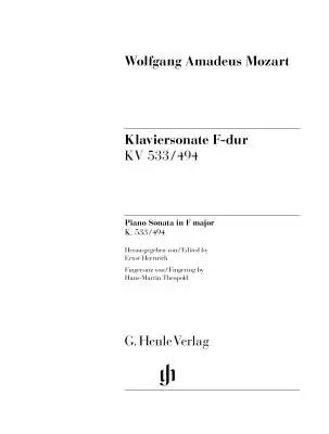 Sonata in F Major K533/494 - Mozart - Piano - Book