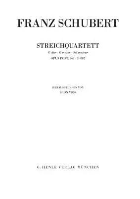 String Quartet in G Major, Op. post. 161 D 887 - Schubert/Voss - Study Score