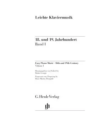 Easy Piano Music from 18th and 19th Century, Volume 1 - Piano - Book