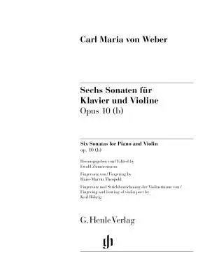 6 Sonatas for Piano and Violin Op. 10 (b) - Weber/Zimmermann - Violin/Piano - Book