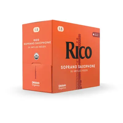 Organic Soprano Saxophone Reeds - Strength 3.5, 25-Pack (Individually Packed)