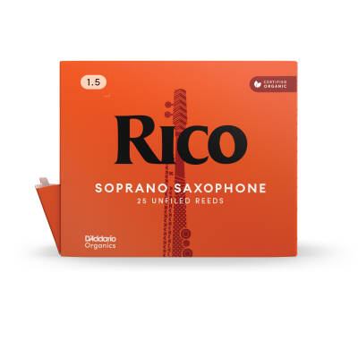 RICO By D'Addario Organic Soprano Saxophone Reeds - Strength 1.5