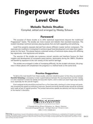 Fingerpower Etudes, Level One - Schaum - Piano - Book