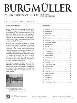 25 Progressive Pieces, Op. 100 - Burgmuller/Palmer - Piano - Book