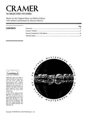 50 Selected Studies - Cramer/Bulow/Hinson - Piano - Book