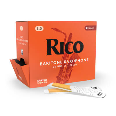 RICO By D'Addario Organic Baritone Saxophone Reeds - Strength 3.5