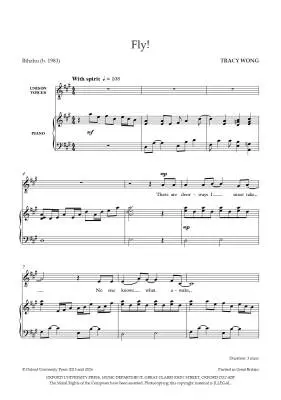 Fly! - Wong - Choral Octavo - Unison/Piano