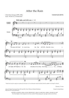 After the Rain - Quartel - Choral Octavo - Unison/Piano