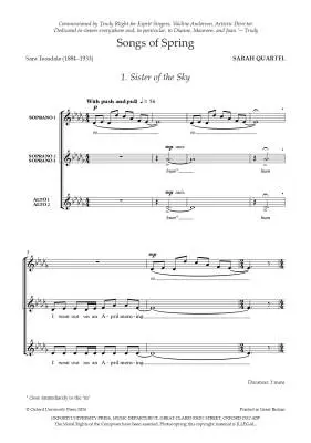Songs of Spring - Quartel - Choral Octavo - SSSAA A Cappella