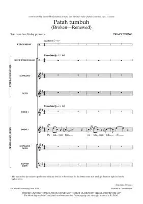 Patah Tumbuh - Wong - Choral Octavo - SA/SATB/Percussion