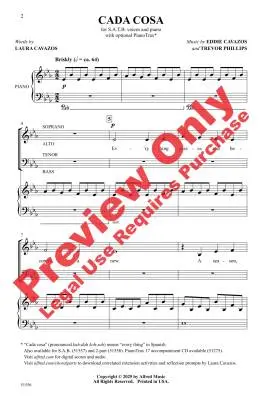 Cada Cosa - Cavazos/Phillips - Choral Octavo - SATB Accompanied