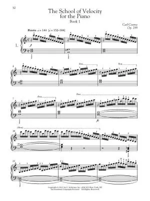 The School of Velocity, Opus 299, Books 1 and 2 - Czerny - Piano - Book/Audio Online