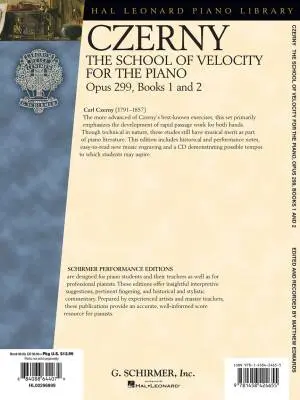 The School of Velocity, Opus 299, Books 1 and 2 - Czerny - Piano - Book/Audio Online