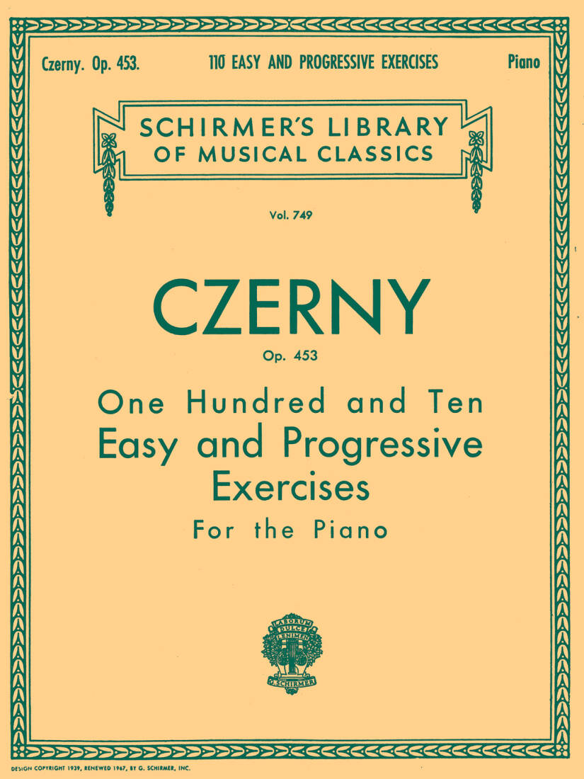110 Easy and Progressive Exercises, Op. 453 - Czerny/Buonamici - Piano - Book