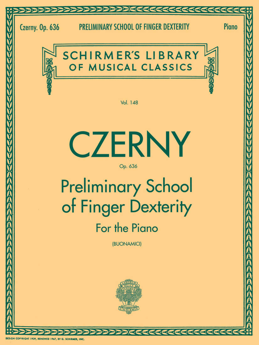 Preliminary School of Finger Dexterity, Op. 636 - Czerny/Buonamici - Piano - Book